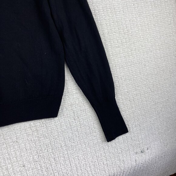 VTG Black Wool V-neck Pullover Sweater Jack Fraser Men 38  97cm Made in England - Picture 14 of 16